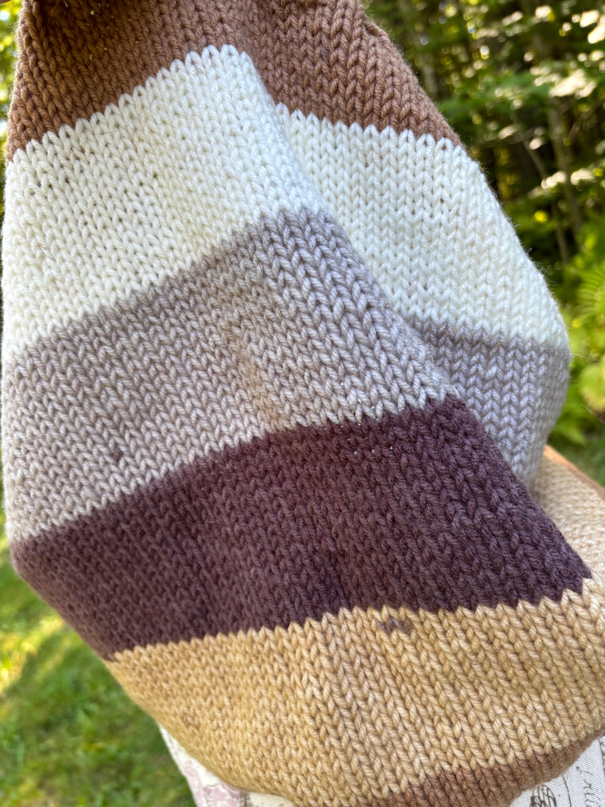 Knit Cowl Brown Stripes