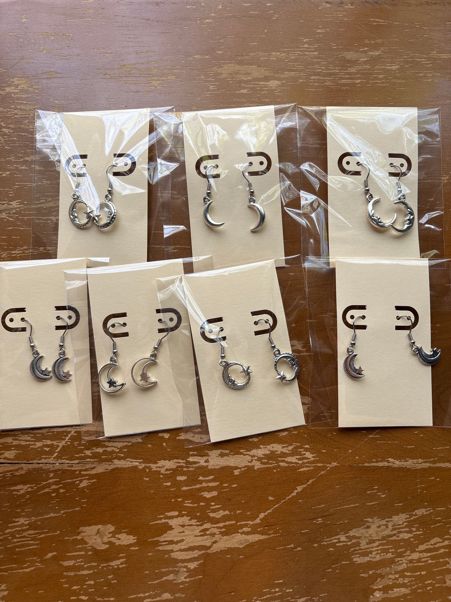 ONE PAIR Mystery Moon Dangle Earrings