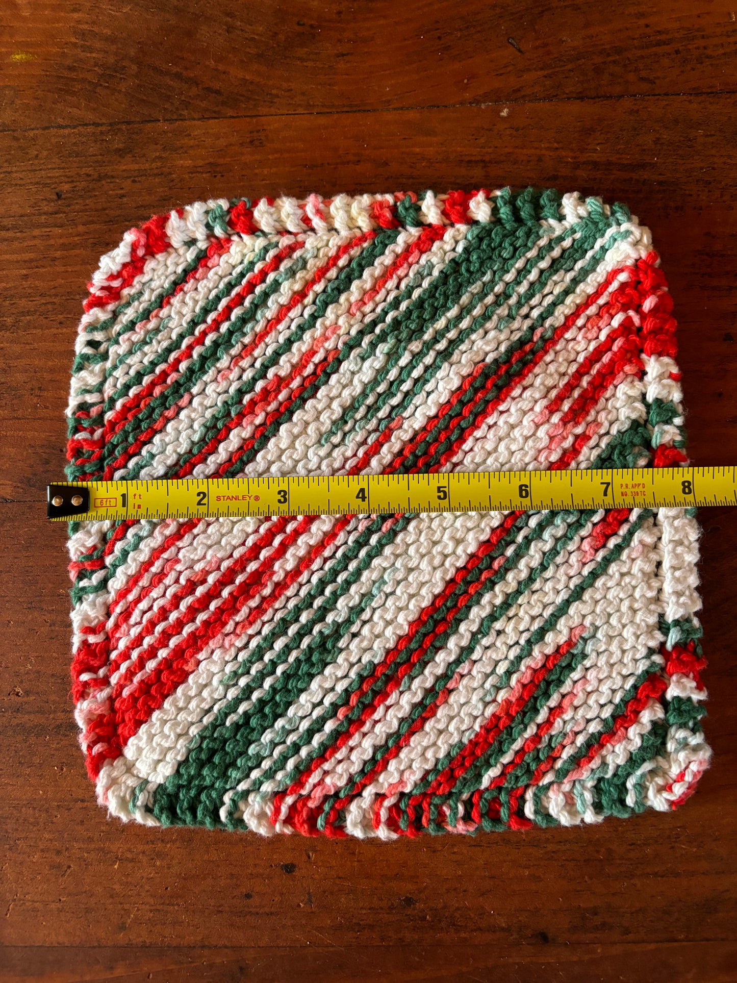 Simple Knit Dishcloth/Washcloth 100% Cotton Christmas