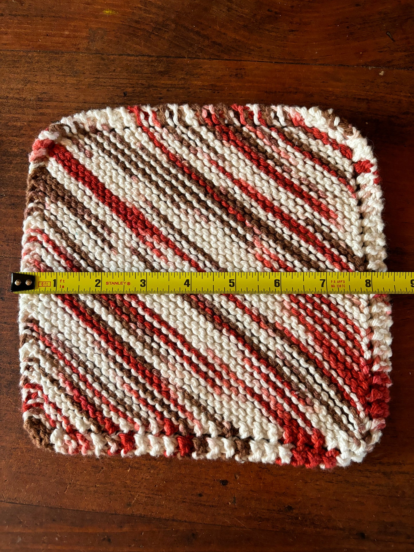 Simple Knit Dishcloth/Washcloth 100% Cotton Rust
