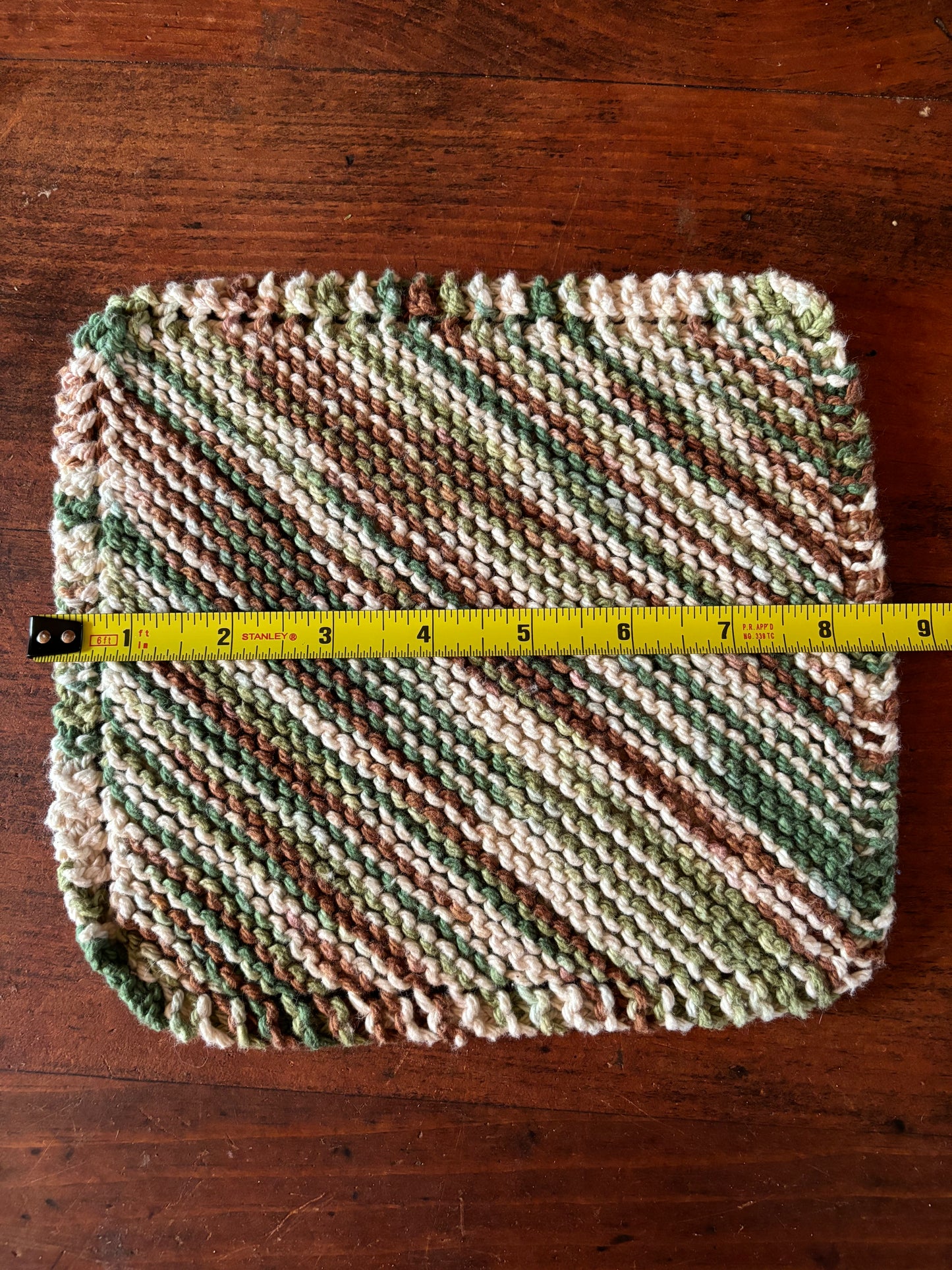 Simple Knit Dishcloth/Washcloth 100% Cotton Camouflage