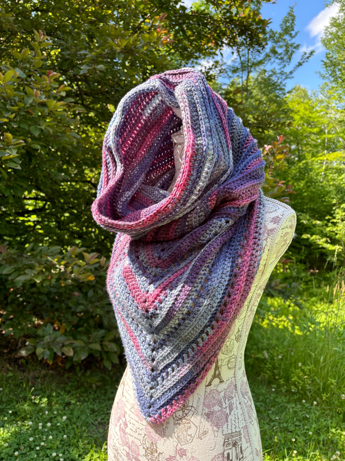 Wild Oleander Hooded Scarf Plums Adult Size