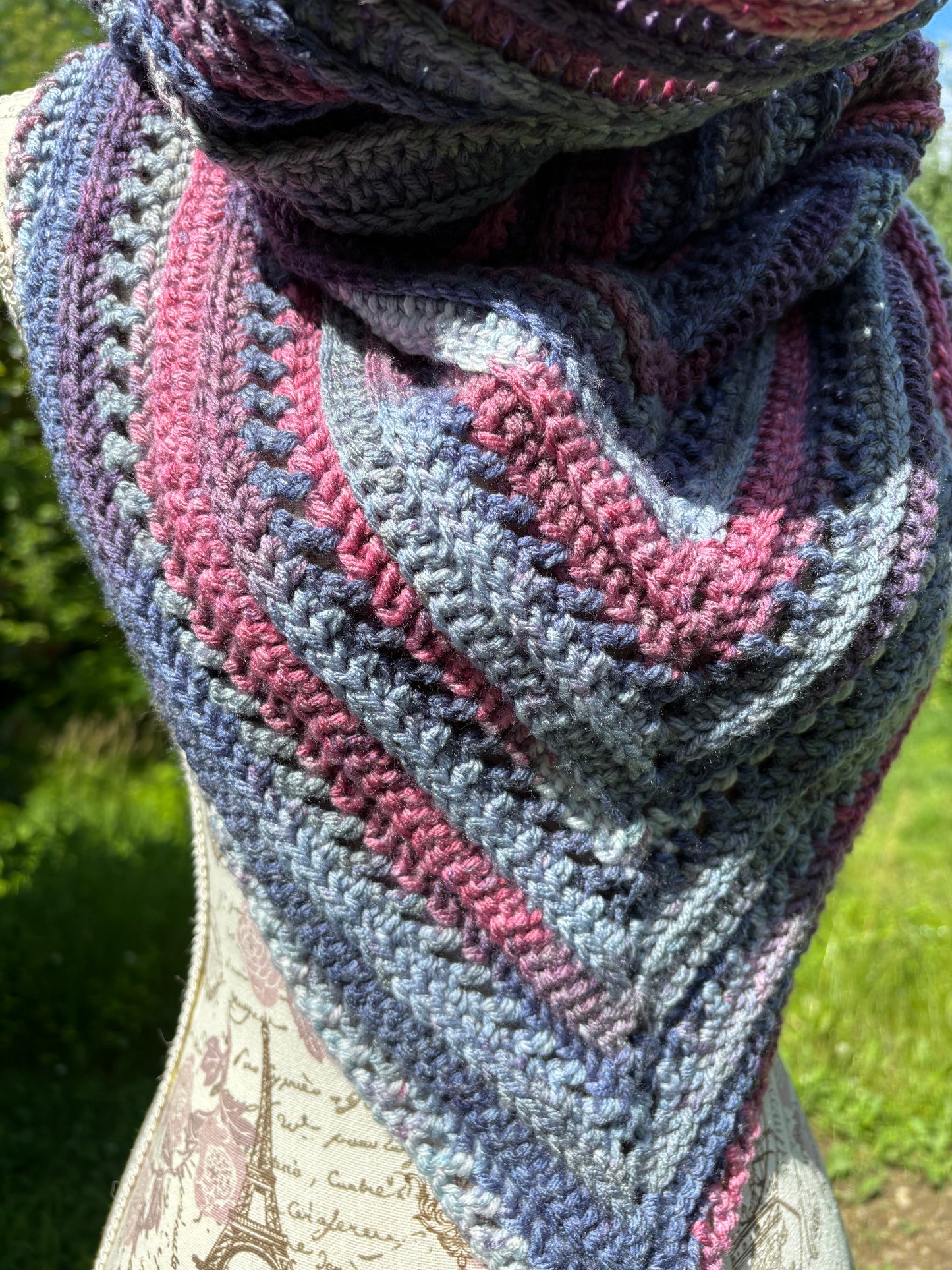 Wild Oleander Hooded Scarf Plums Adult Size