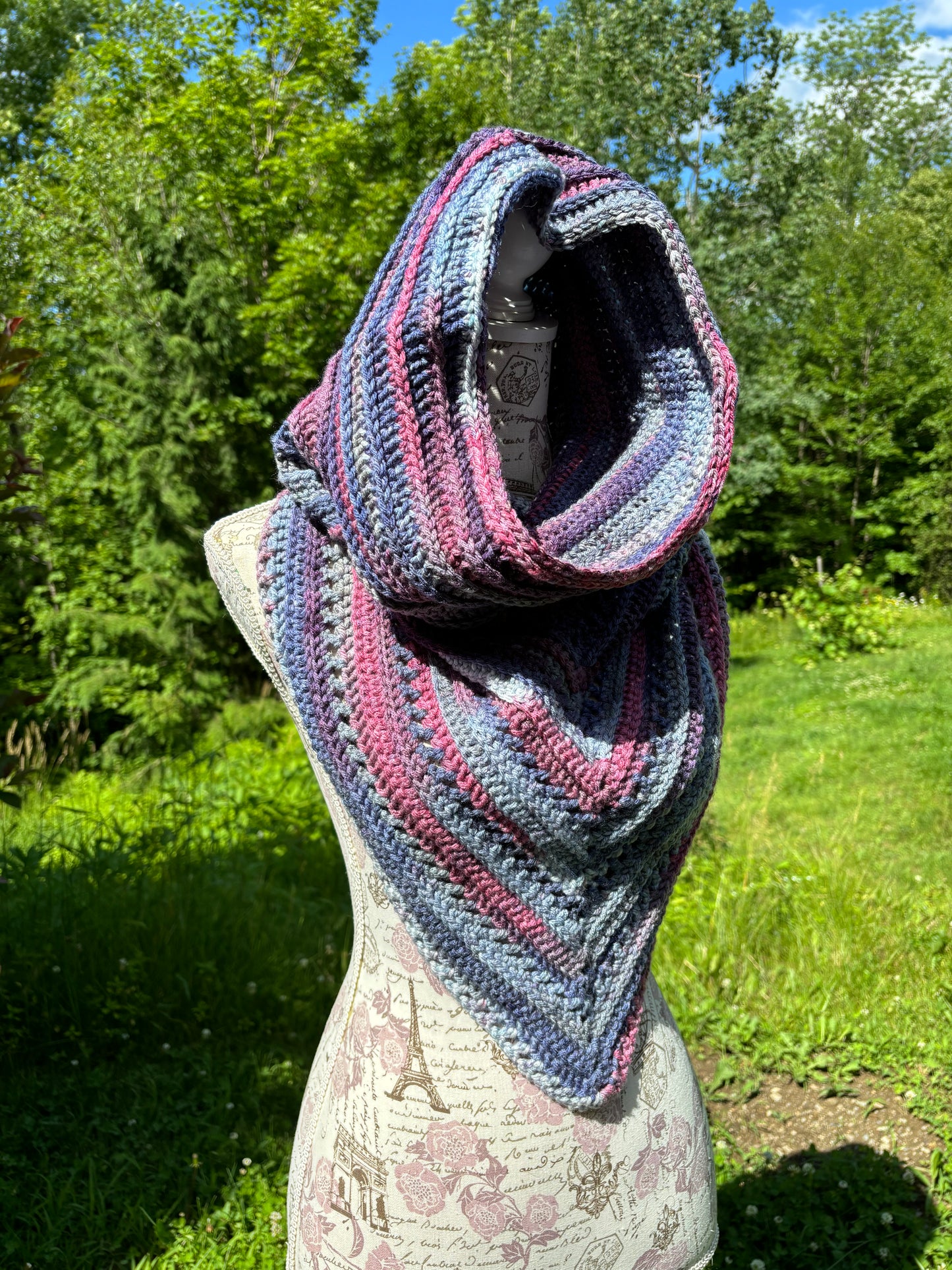 Wild Oleander Hooded Scarf Plums Adult Size