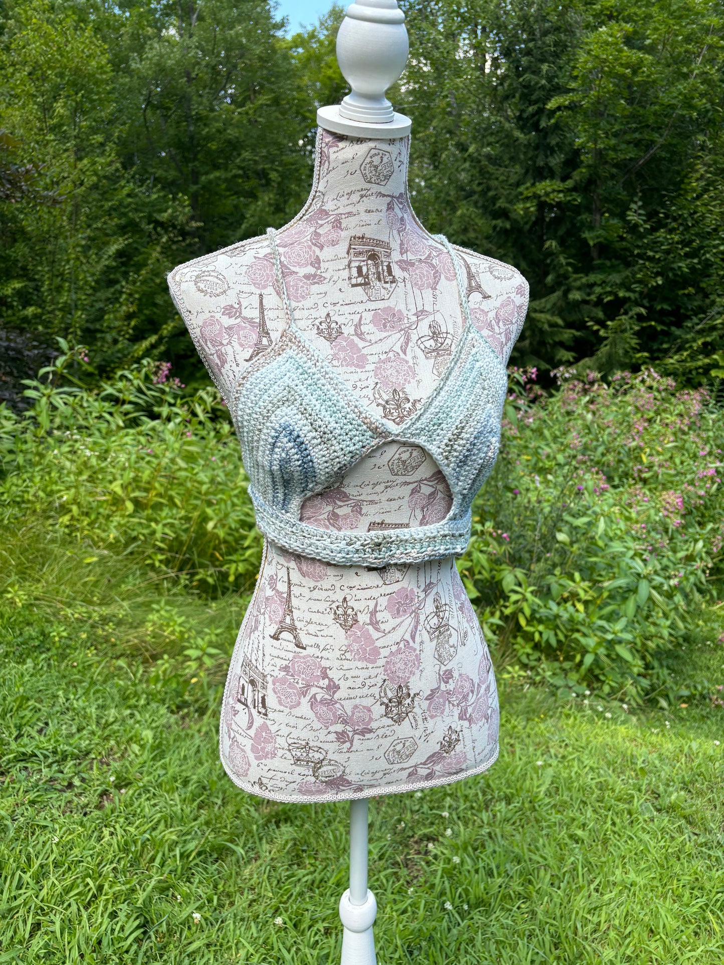 Peek a Boob Crochet Top Moonlit Frost Medium