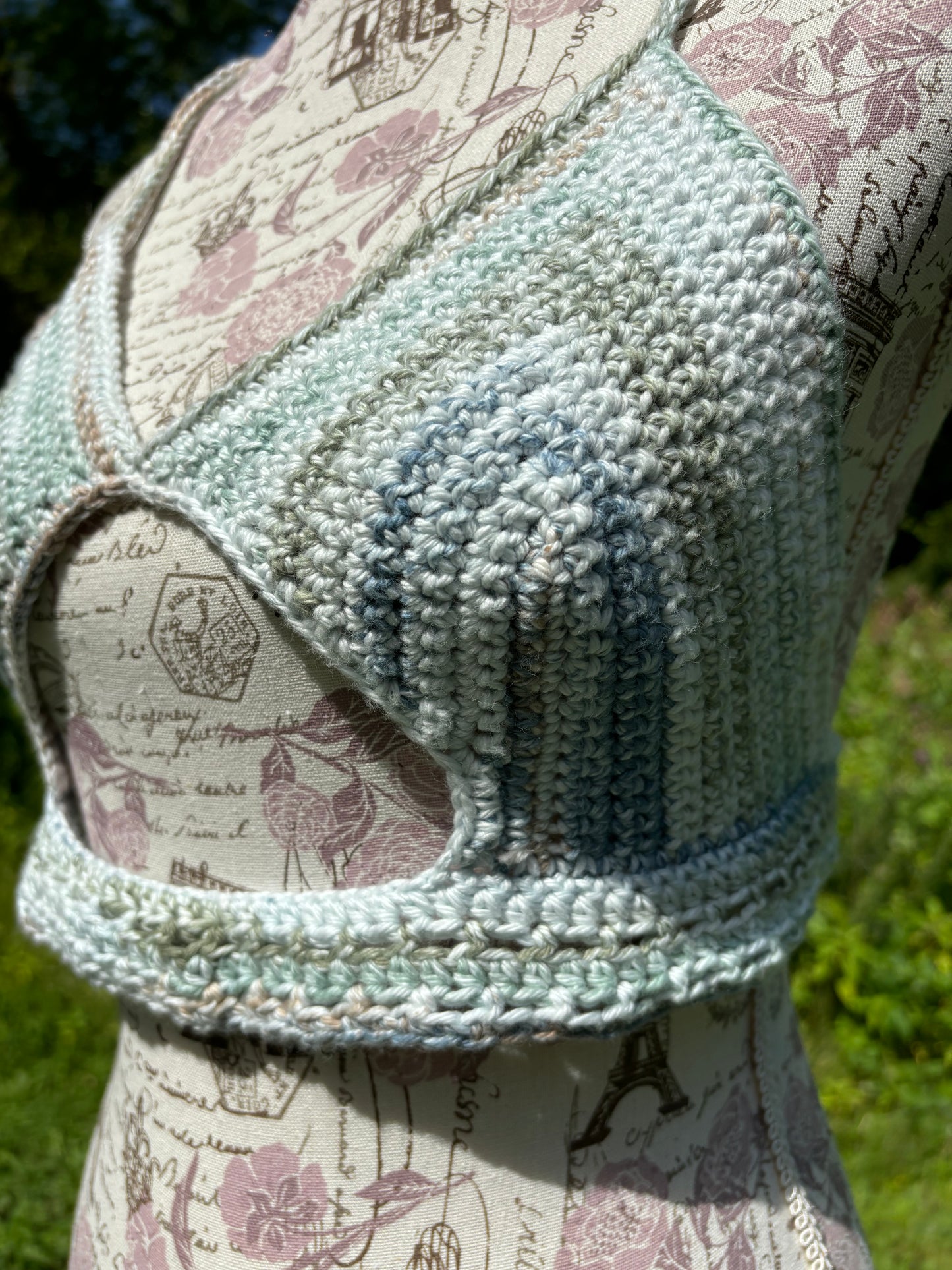 Peek a Boob Crochet Top Moonlit Frost Medium