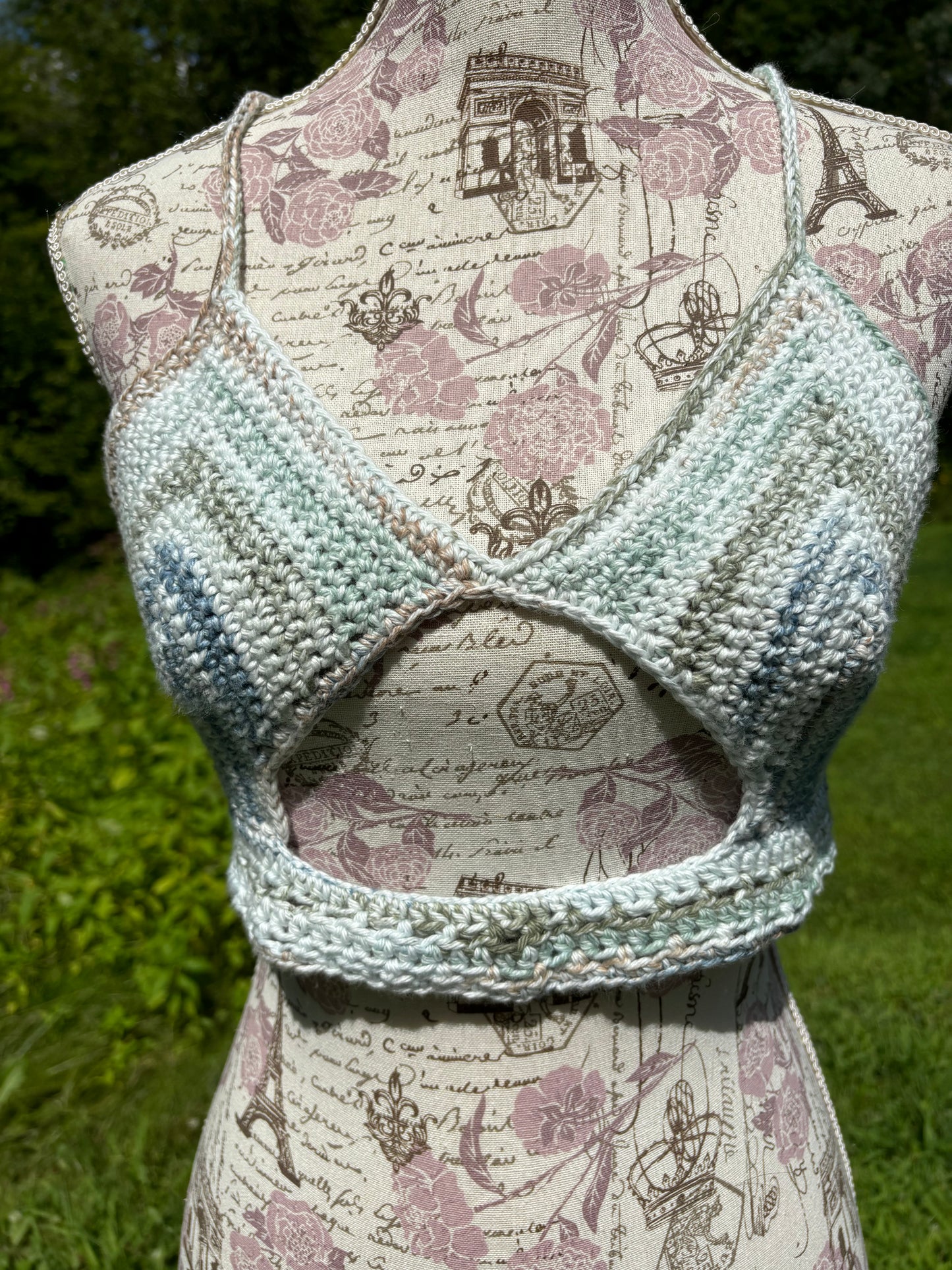 Peek a Boob Crochet Top Moonlit Frost Medium