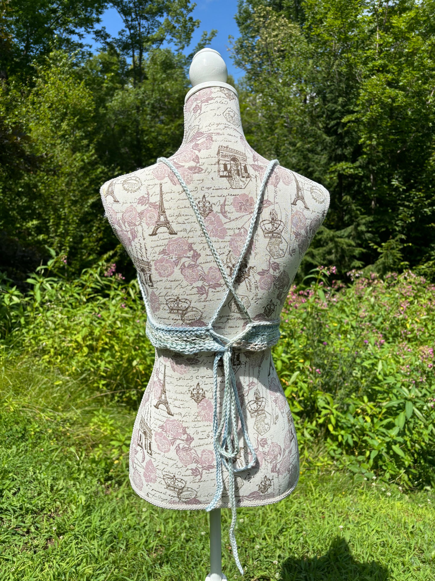 Peek a Boob Crochet Top Moonlit Frost Medium
