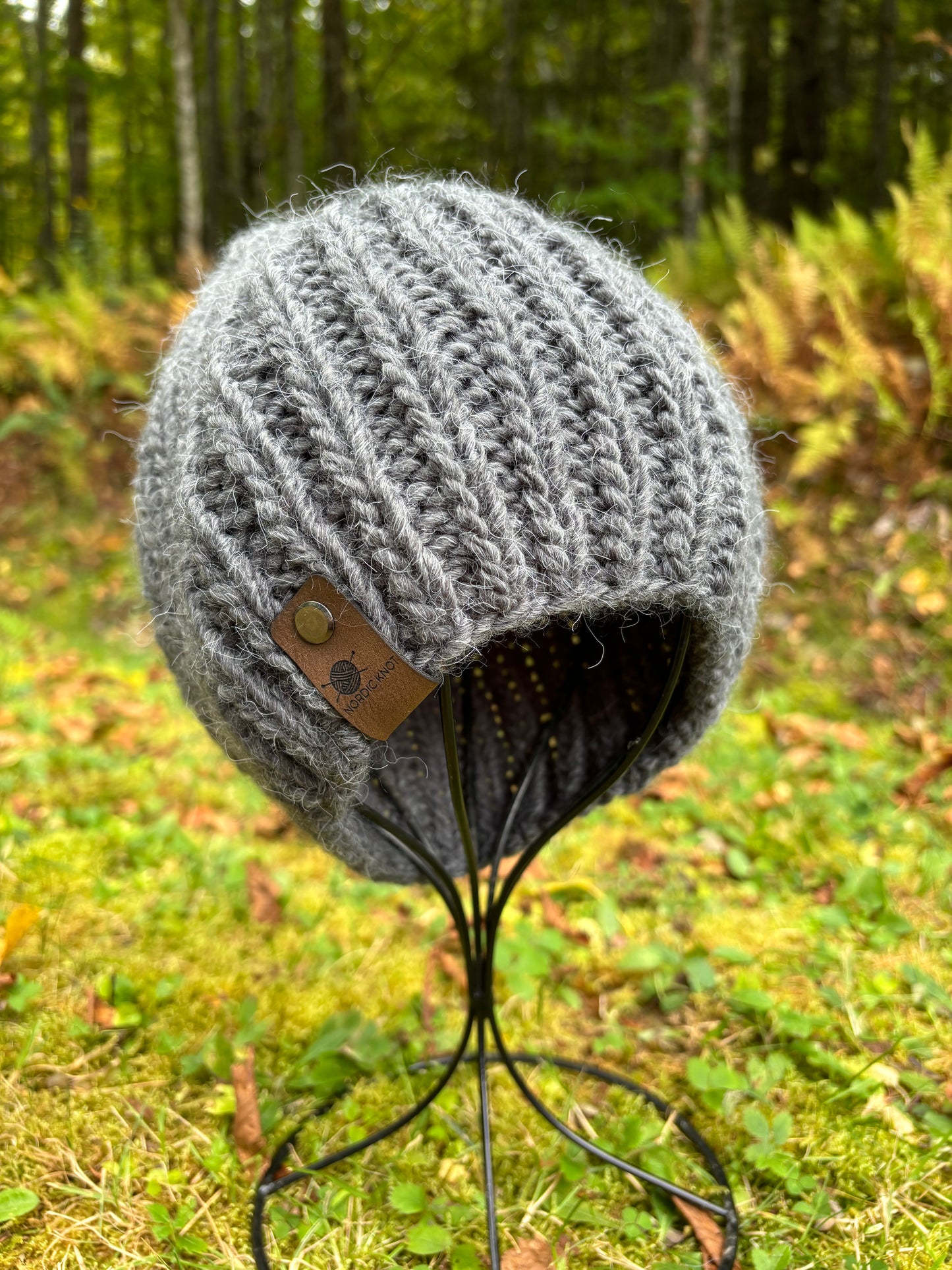 Wool Knit Beanie Gray