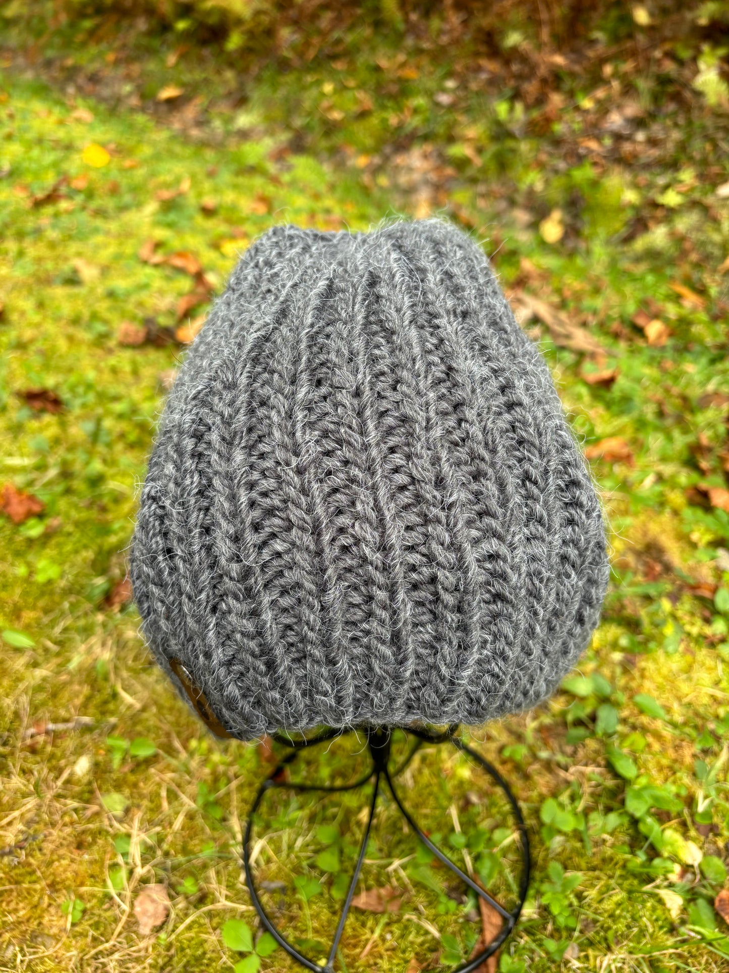Wool Knit Beanie Gray