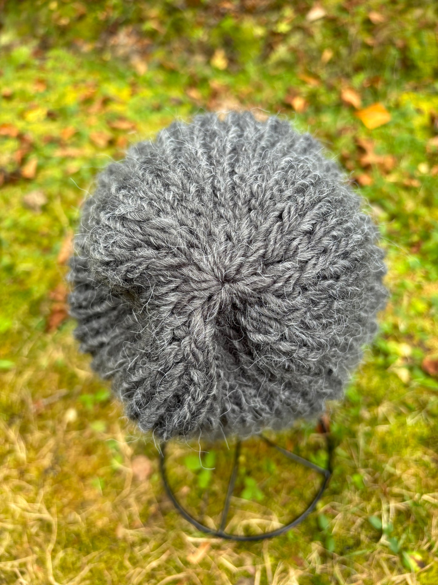 Wool Knit Beanie Gray