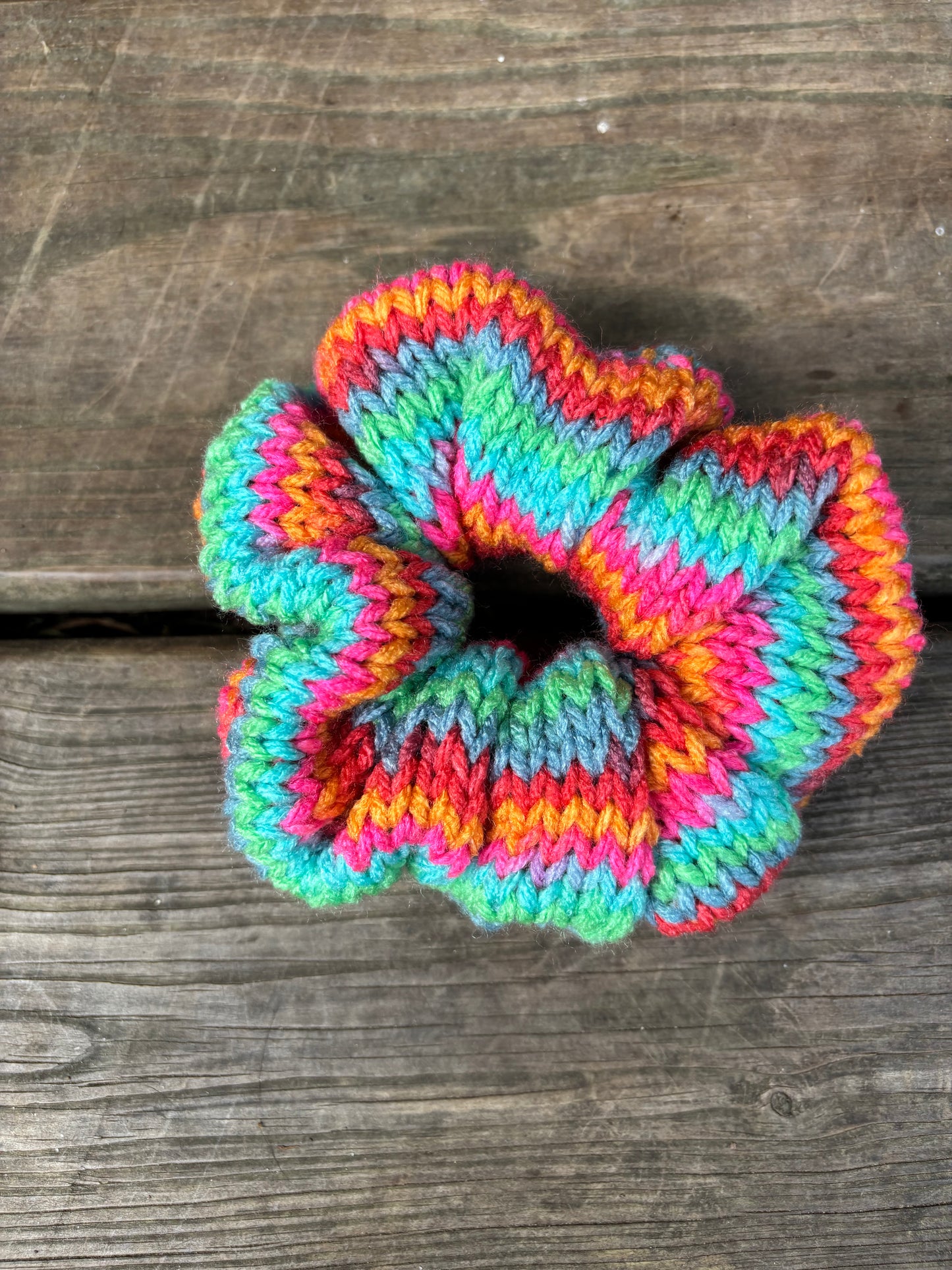Knit Scrinchie Color Wave