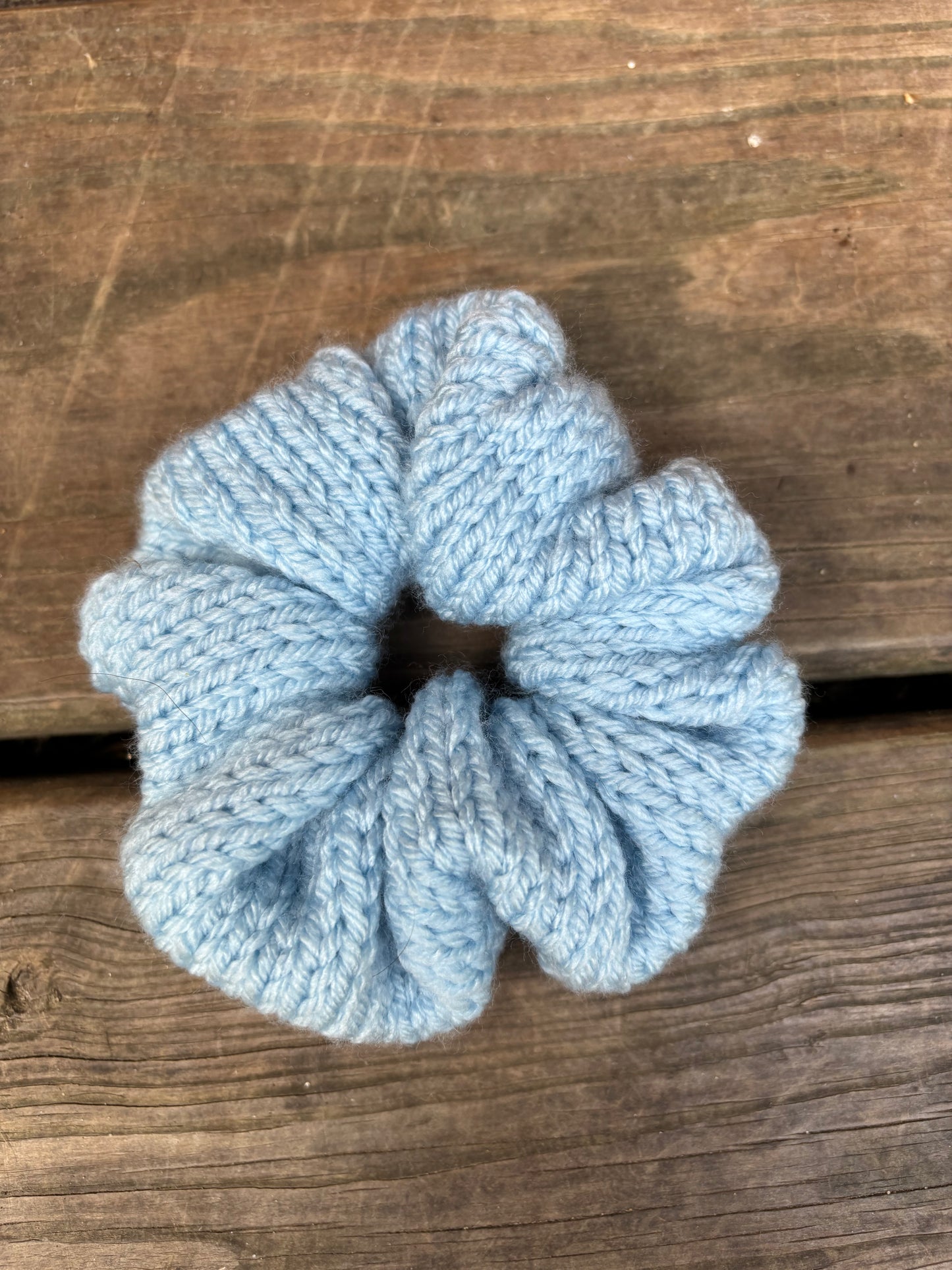 Knit Scrunchie Pale Blue