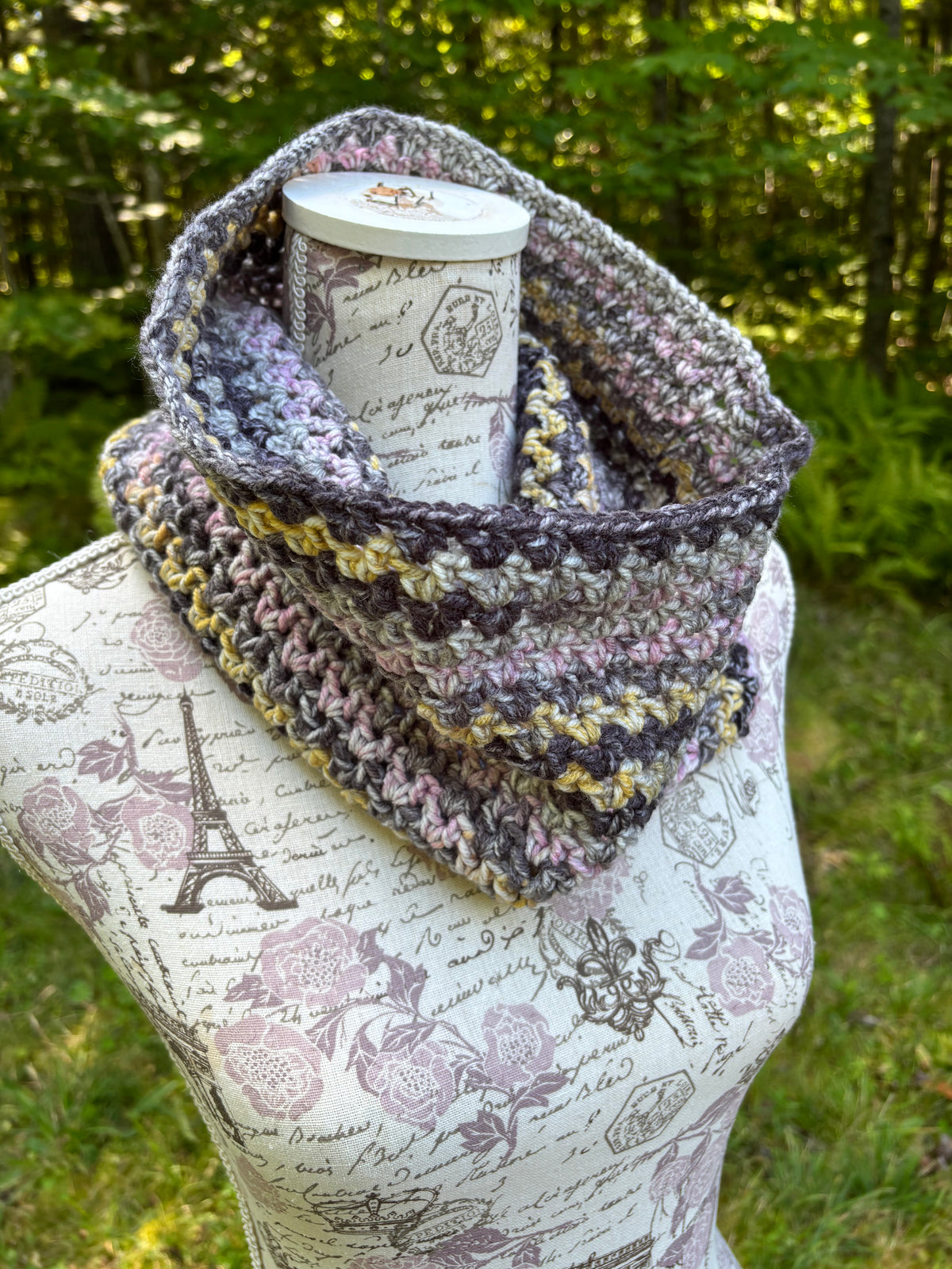 Crochet V Stitch Cowl Multicolor