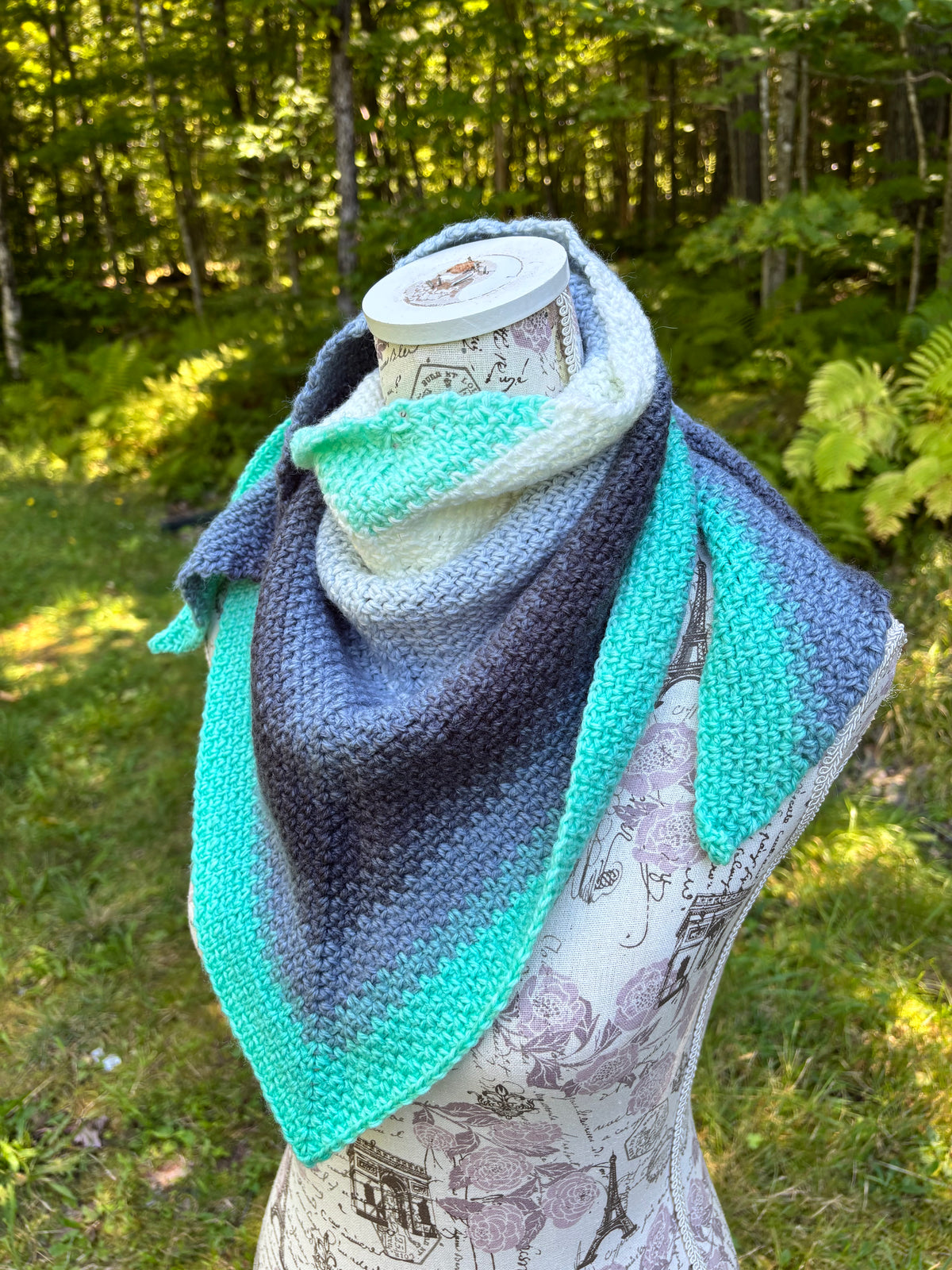 Moss Stitch Triangle Scarf Genie