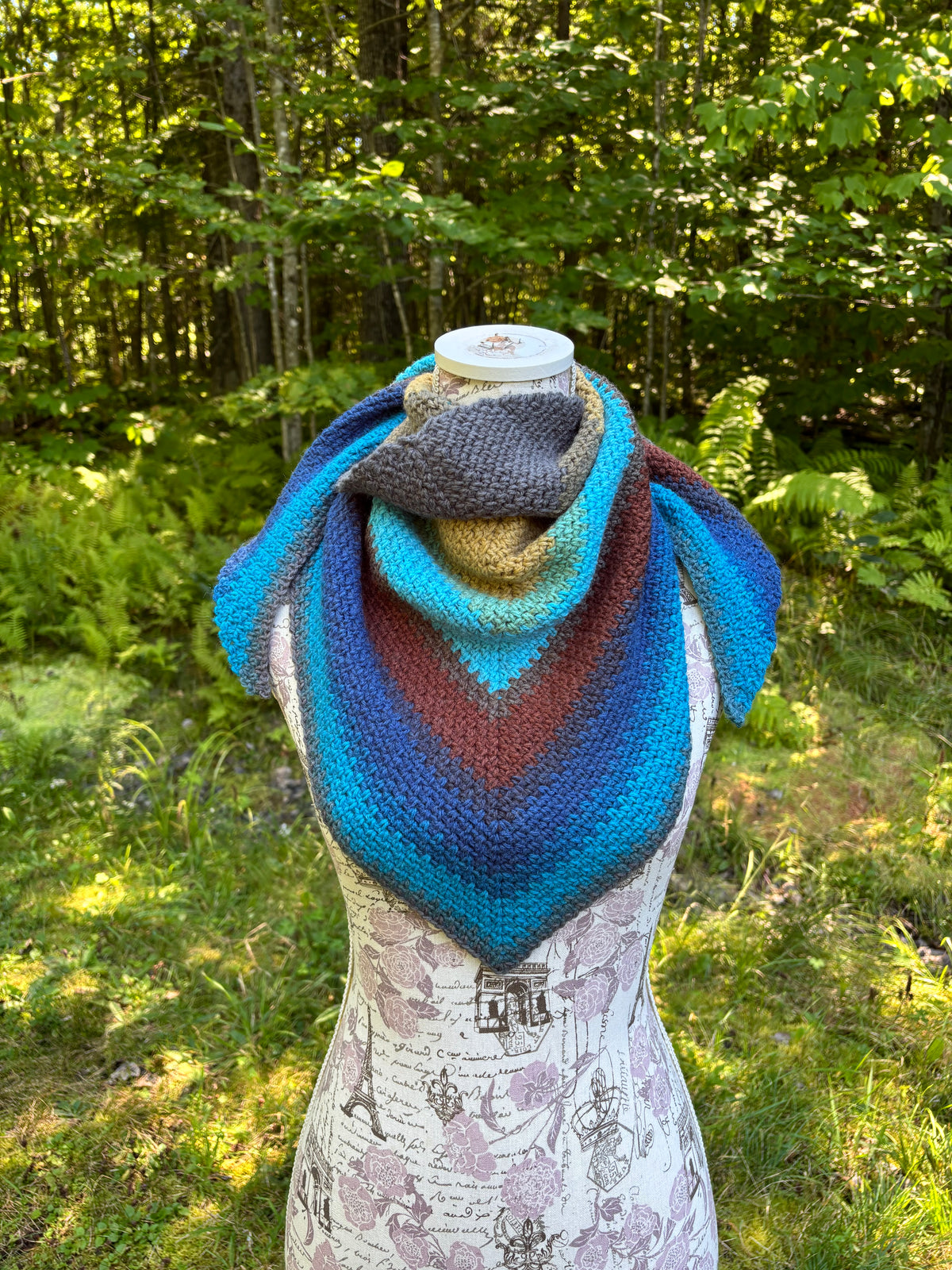 Moss Stitch Triangle Scarf Sphinx