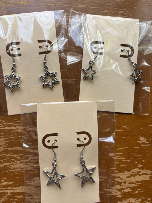 ONE PAIR Mystery Star Dangle Earrings