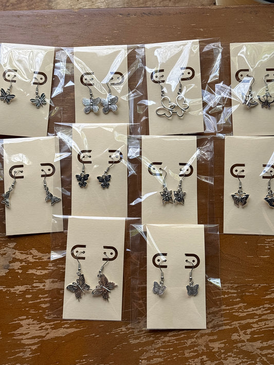 ONE PAIR Mystery Butterfly Dangle Earrings