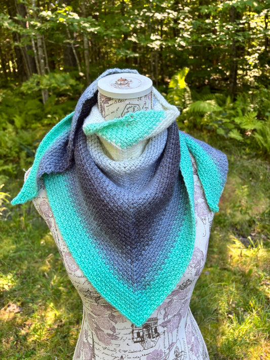 Moss Stitch Triangle Scarf Genie