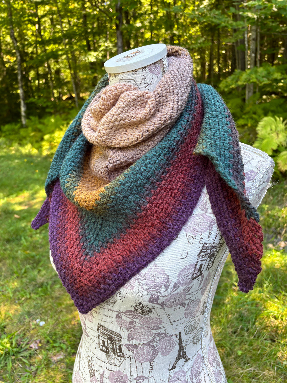 Moss Stitch Triangle Scarf Warlock