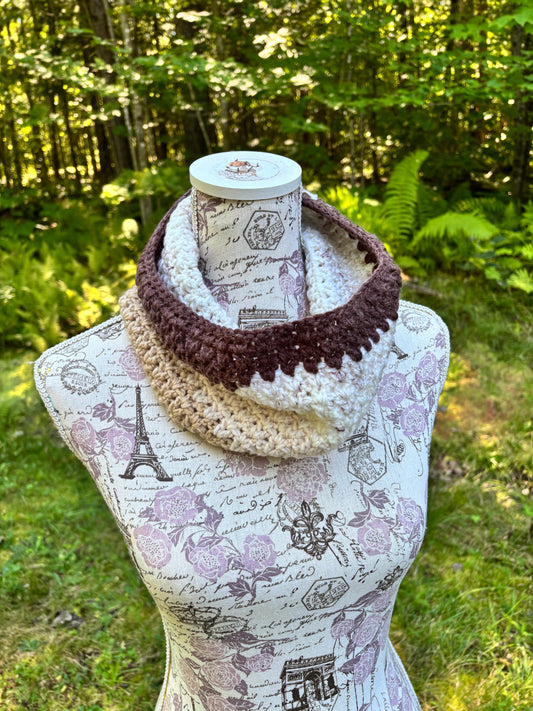 Crochet V Stitch Cowl Earth Tones