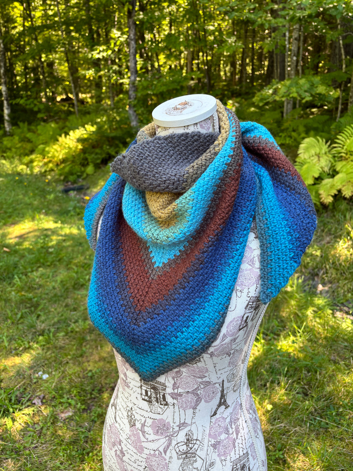 Moss Stitch Triangle Scarf Sphinx