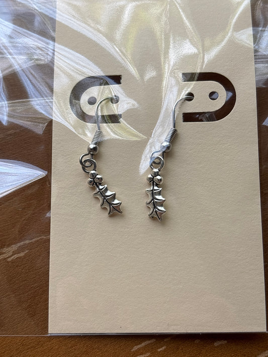 Holiday Holly Dangle Earrings