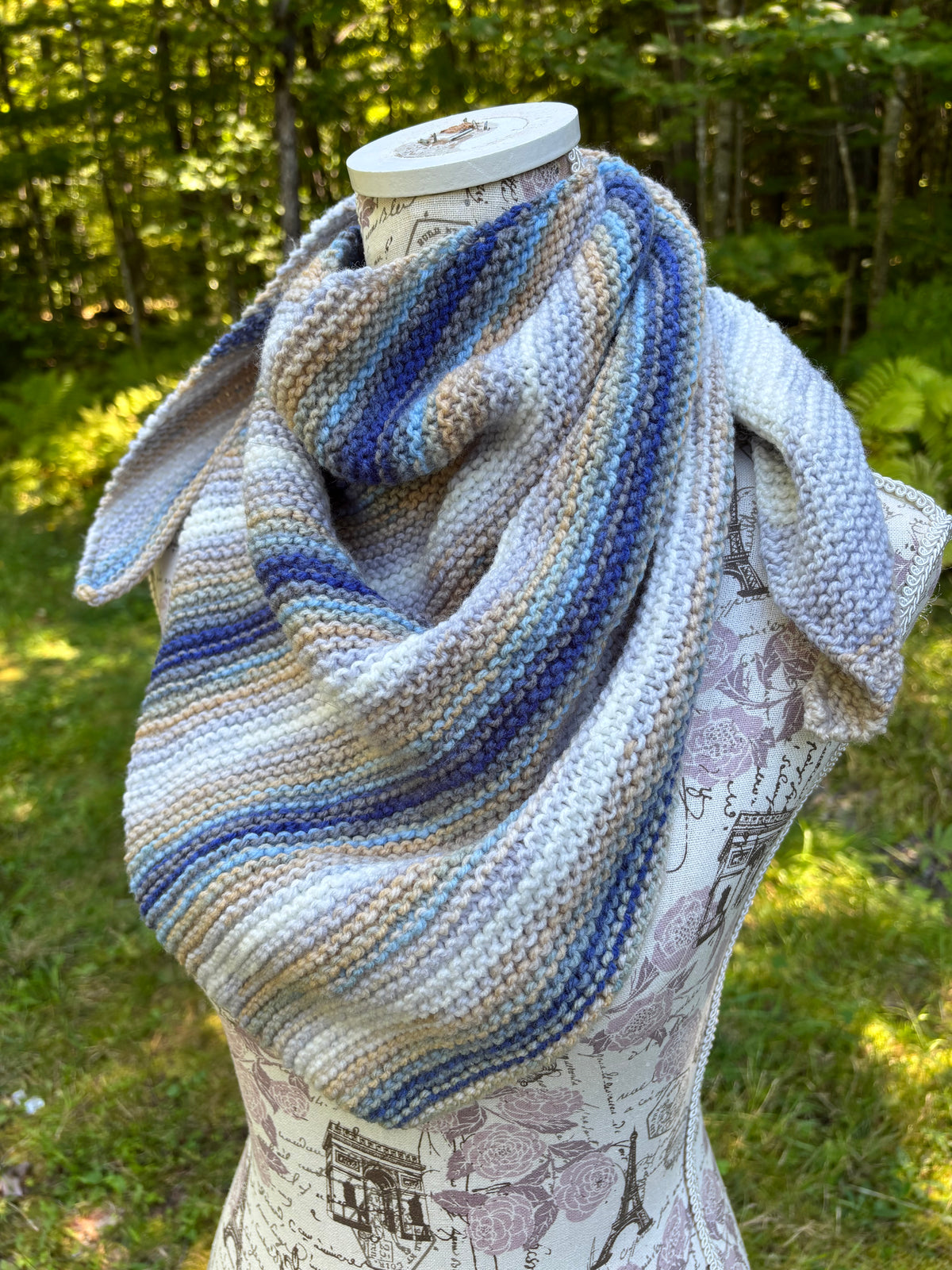 Simple Knit Triangle Scarf