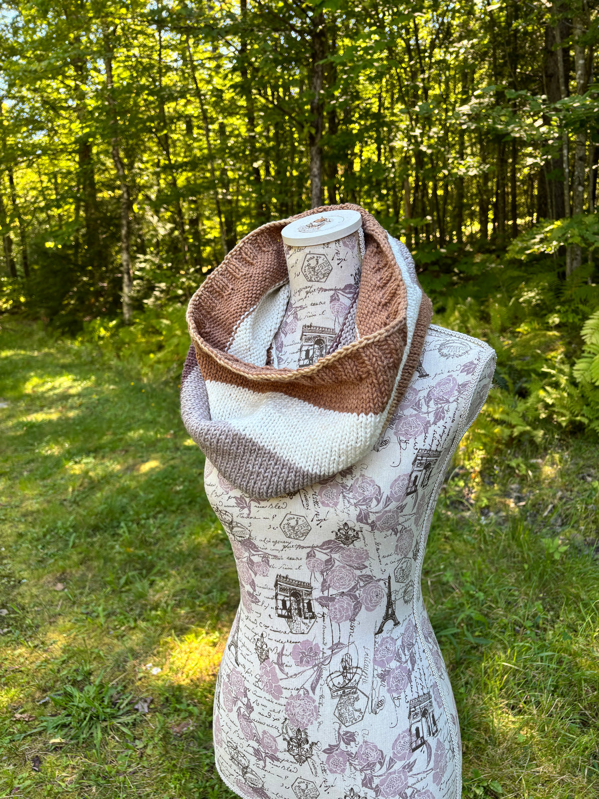 Knit Cowl Brown Stripes