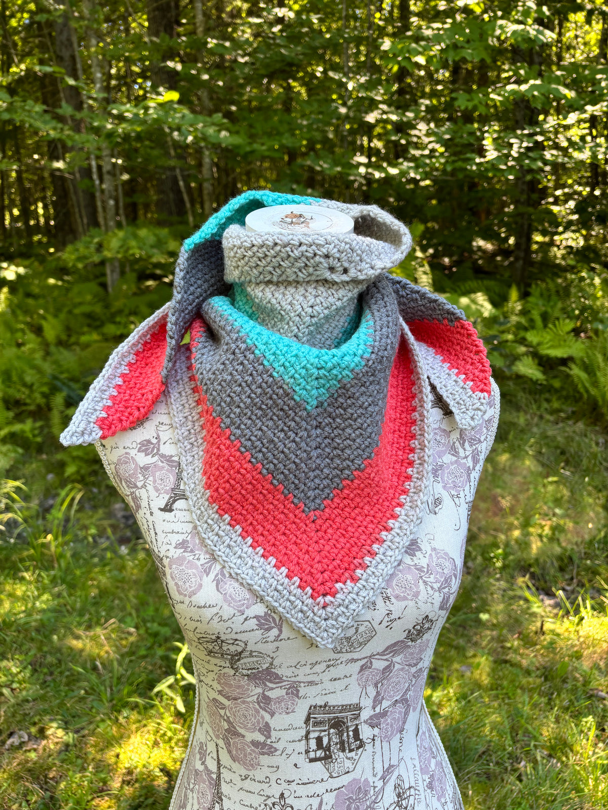 Moss Stitch Triangle Scarf Lolly