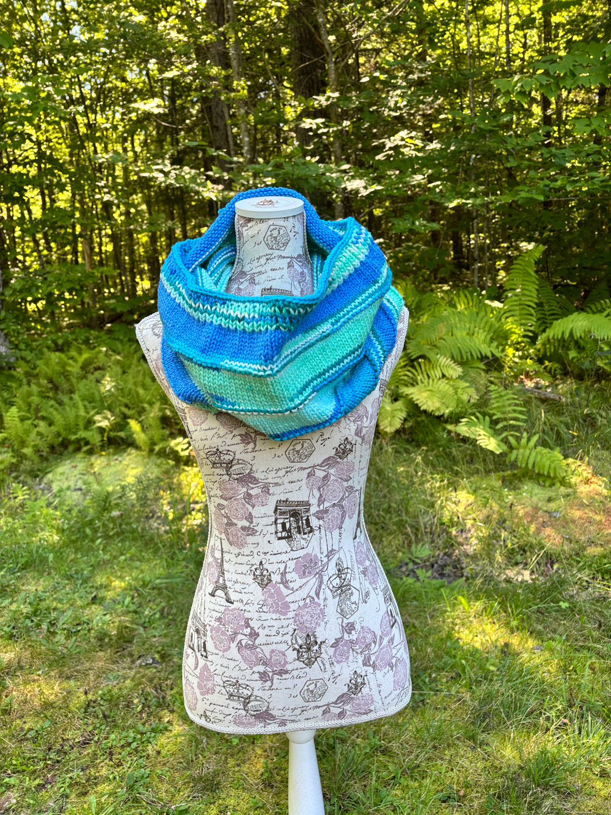 Knit Cowl Blue Ocean