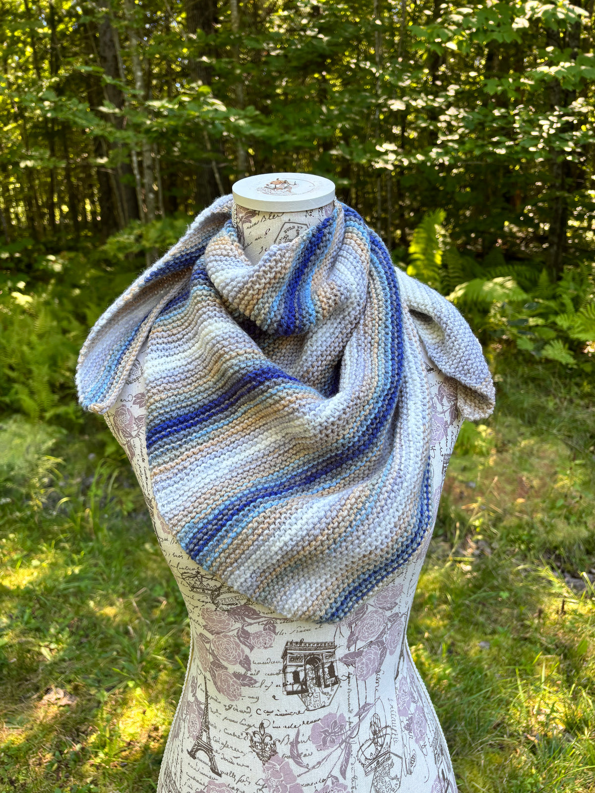 Simple Knit Triangle Scarf