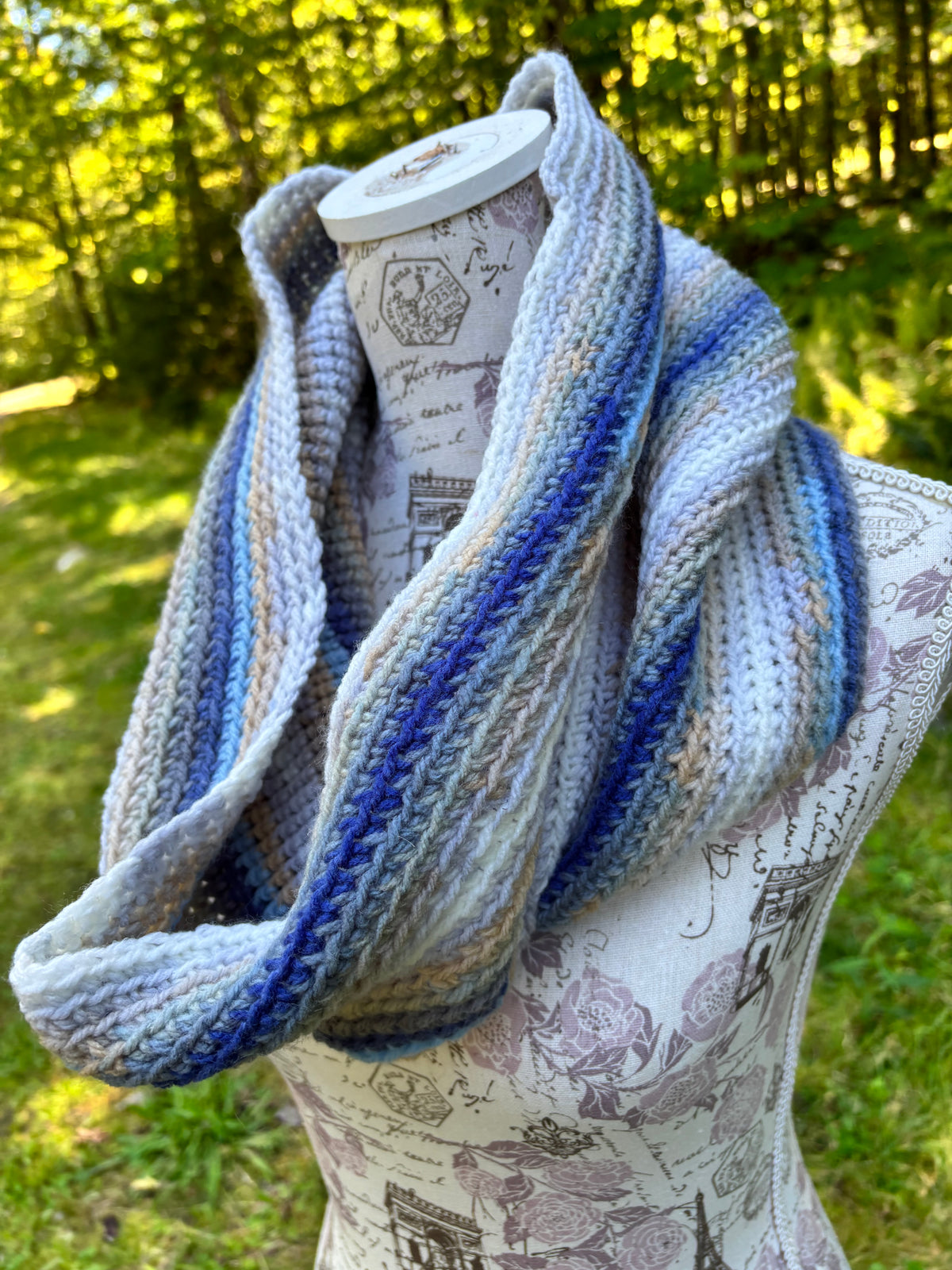 Crochet Cowl Blue Variegated