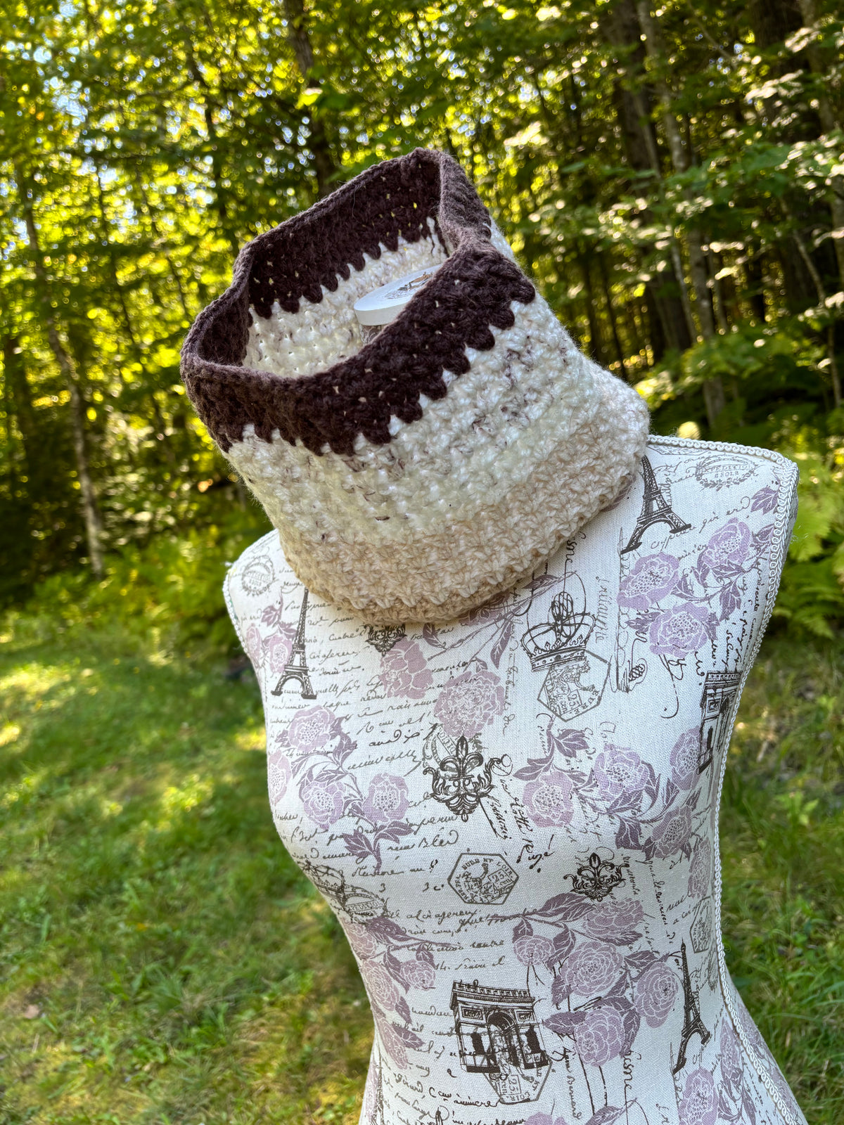 Crochet V Stitch Cowl Earth Tones
