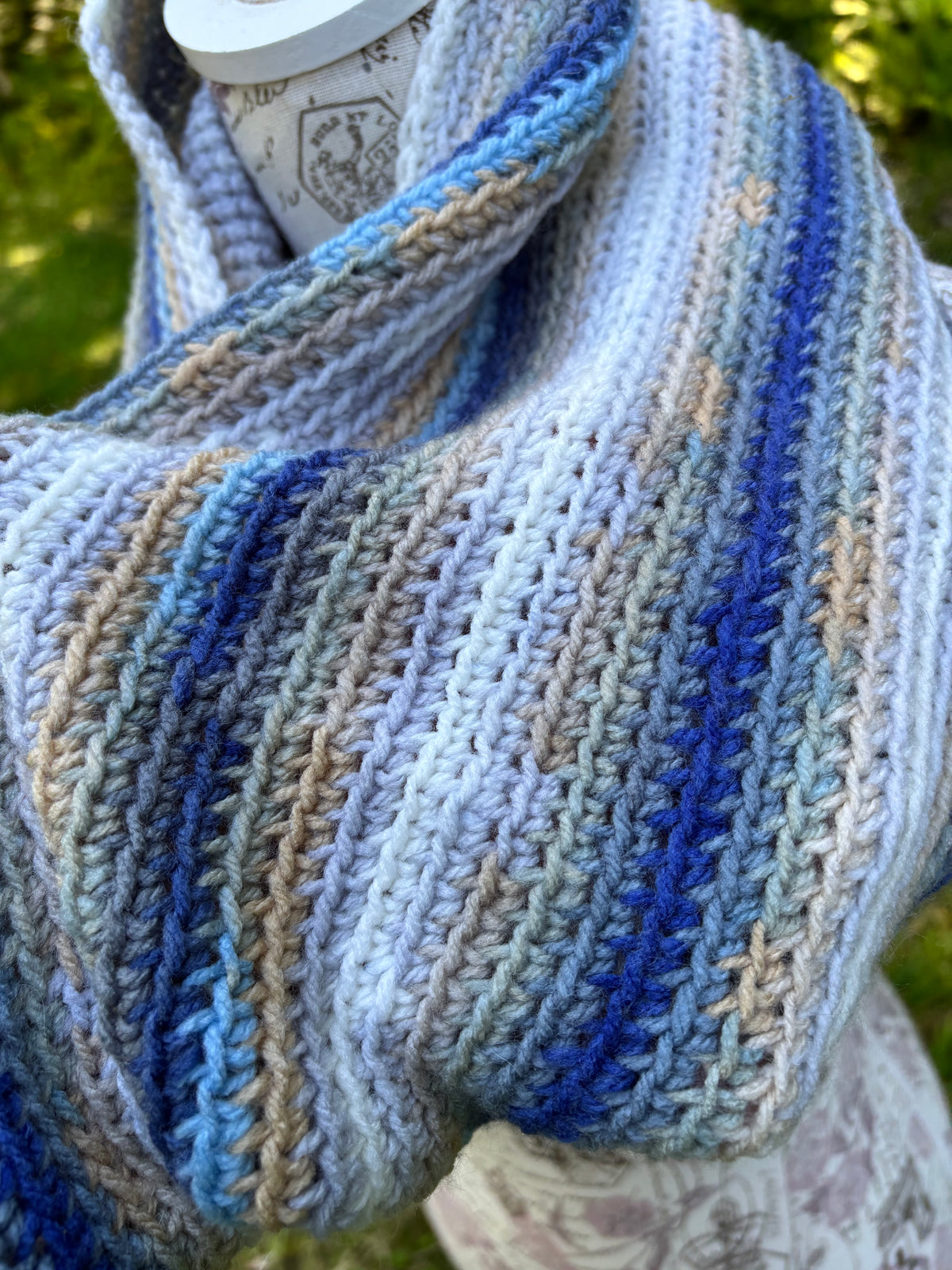 Crochet Cowl Blue Variegated