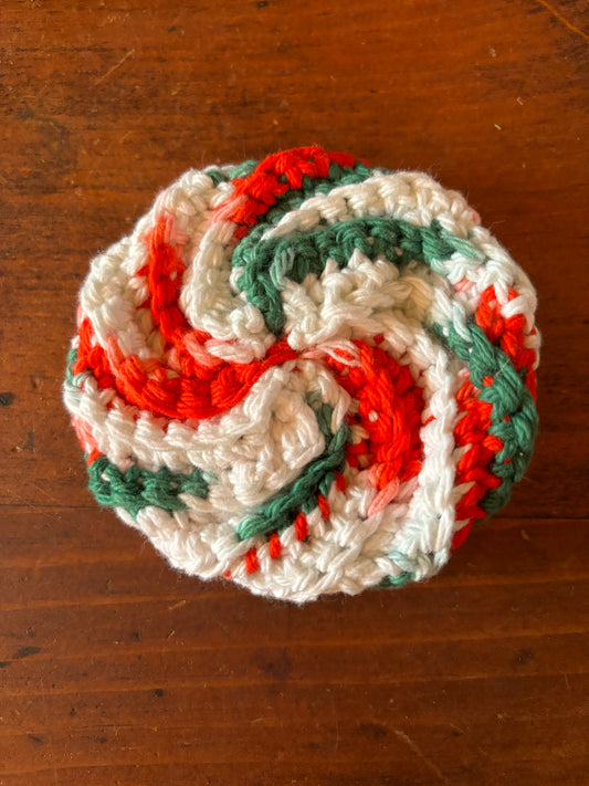 Crochet Cotton Spiral Dish Scrubby Christmas