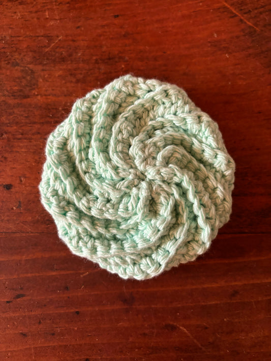 Crochet Cotton Spiral Dish Scrubby Mint