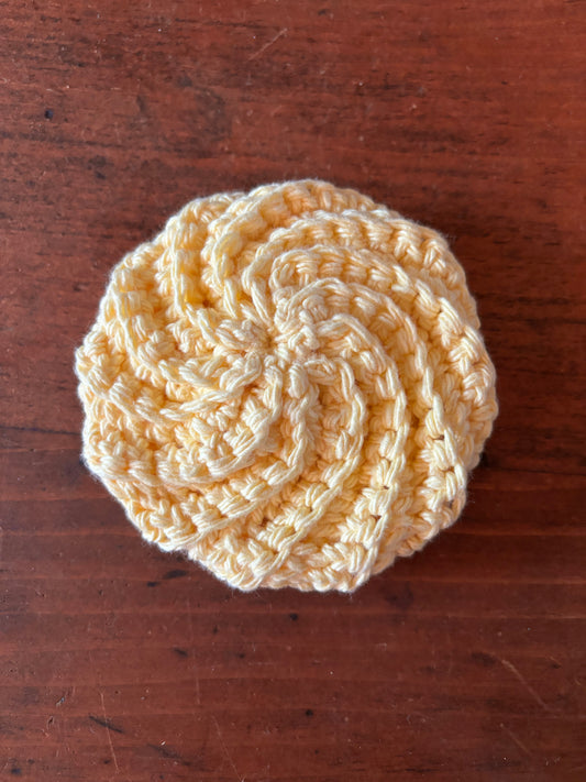 Crochet Cotton Spiral Dish Scrubby Yellow