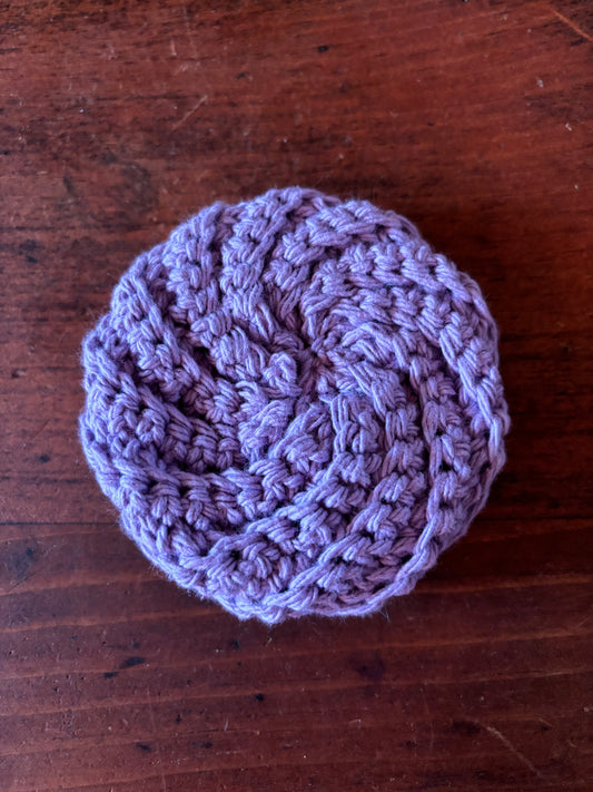 Crochet Cotton Spiral Dish Scrubby Lavender