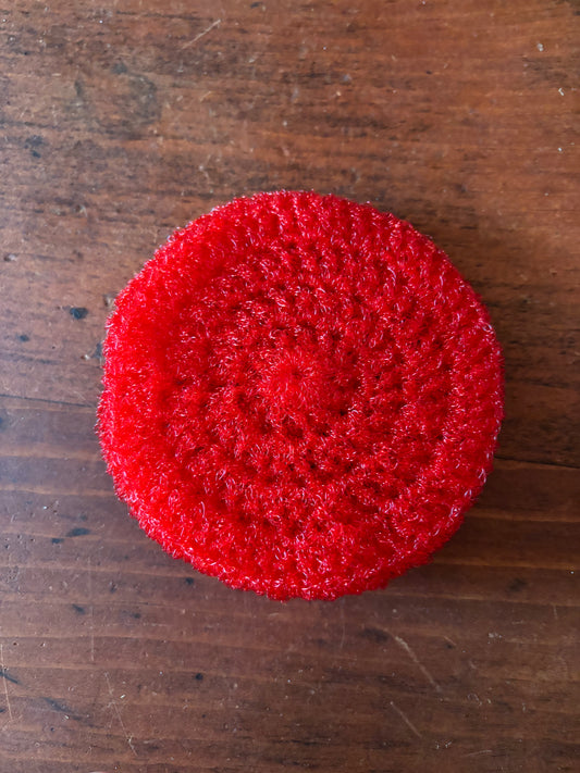 Crochet Nylon Dish Scrubby for Cast Iron Poppy Red