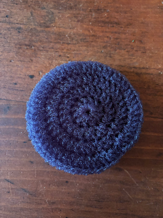 Crochet Nylon Dish Scrubby for Cast Iron Indigo Blue