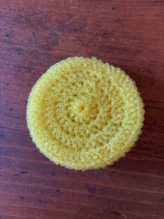 Crochet Nylon Dish Scrubby for Cast Iron Yellow