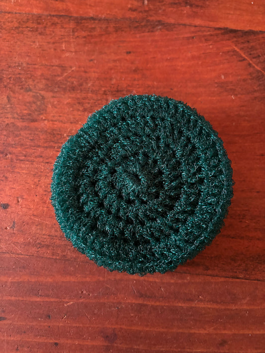 Crochet Nylon Dish Scrubby for Cast Iron Quetzal Green