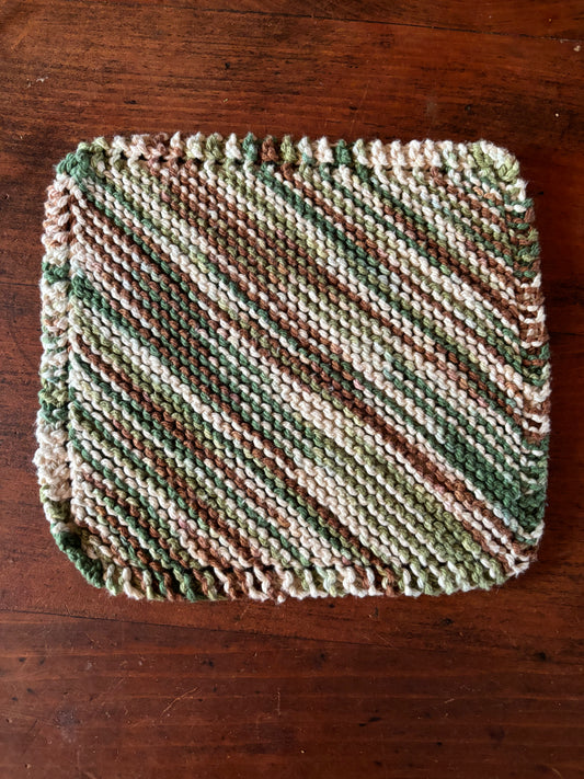 Simple Knit Dishcloth/Washcloth 100% Cotton Camouflage