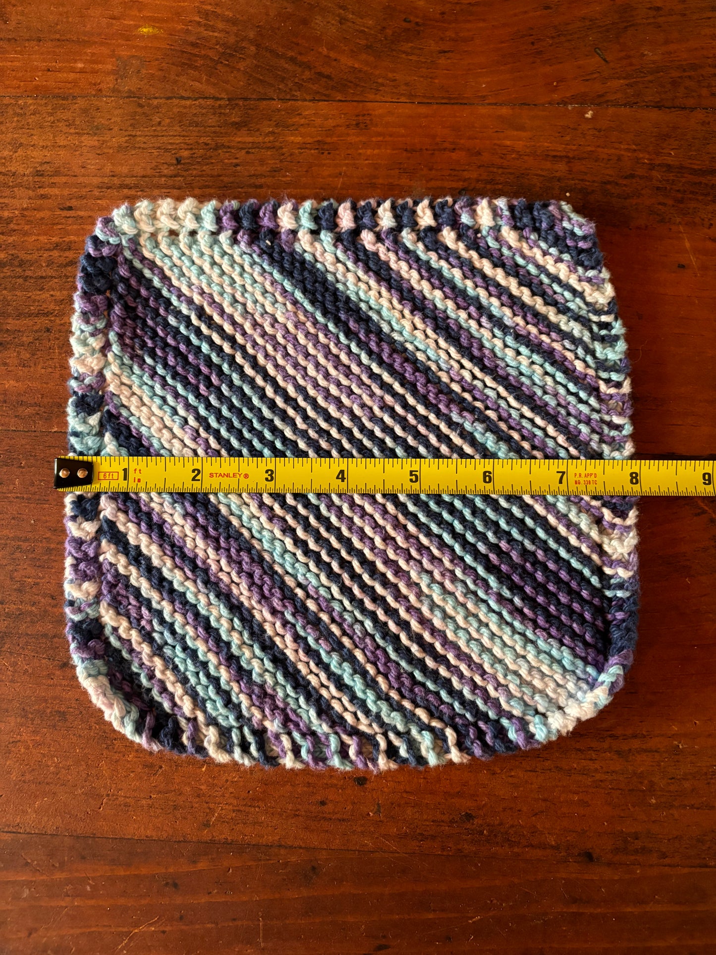 Simple Knit Dishcloth/Washcloth 100% Cotton Blueberry
