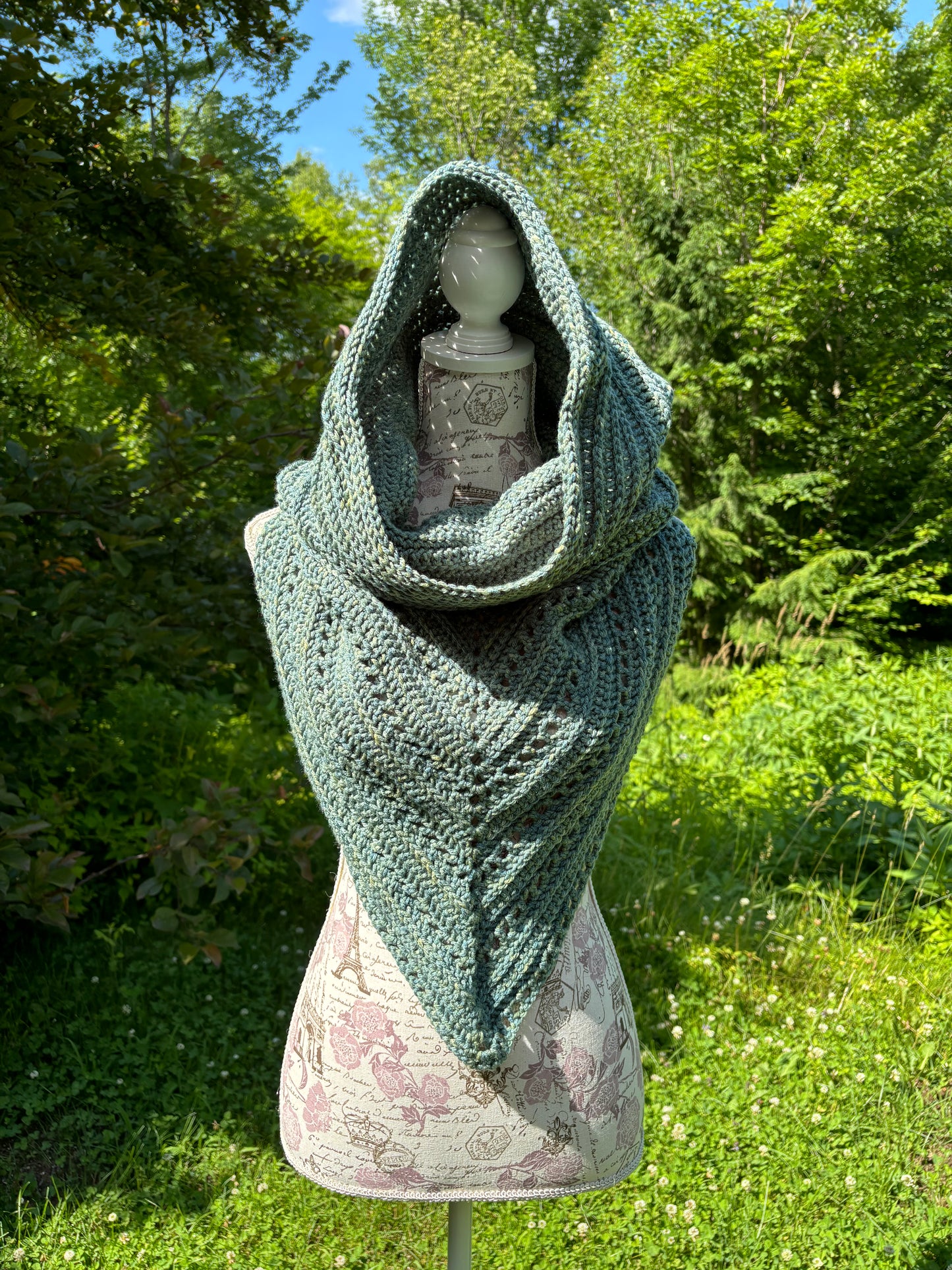 Wild Oleander Hooded Scarf Dappled Wheat Adult Size