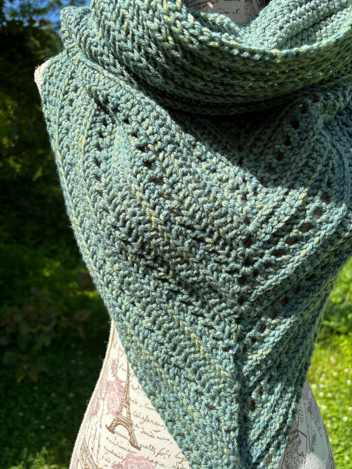 Wild Oleander Hooded Scarf Dappled Wheat Adult Size