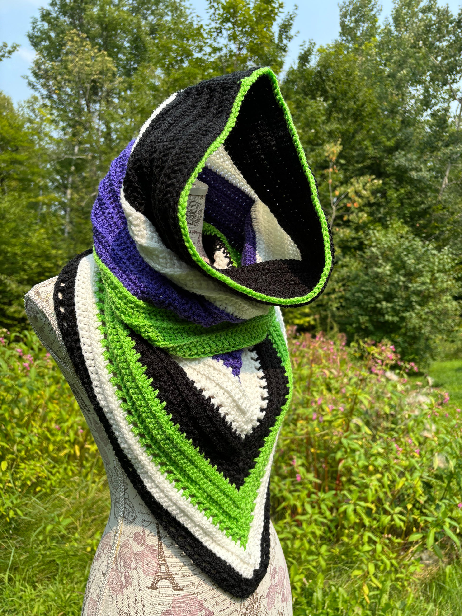 Wild Oleander Hooded Scarf Beetlejuice Adult Size