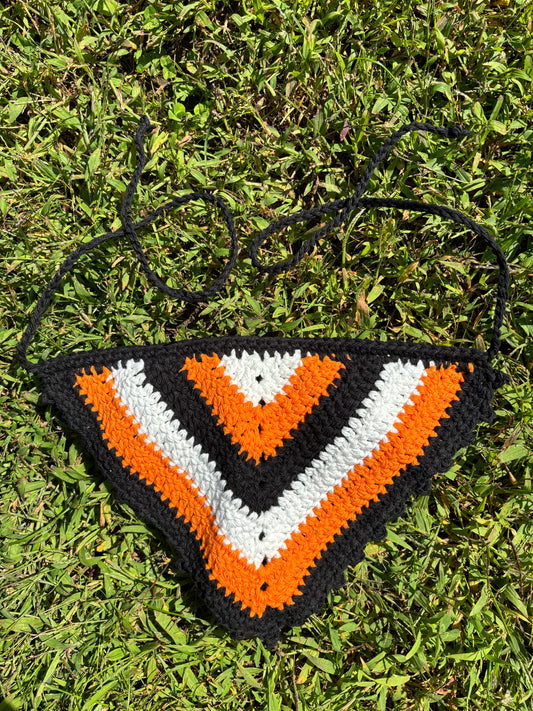 Spooky Bandana Orange, Black and White