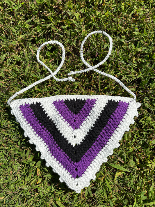 Spooky Bandana Purple, Black and White